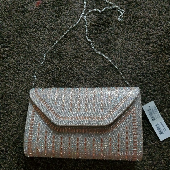 Peach gold and silver gem clutch - Picture 1 of 1